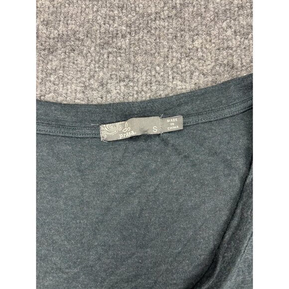 Prana Dress Womens Small Dark Gray Short Sleeve Ruched Casual Stretch Soft - Picture 2 of 7